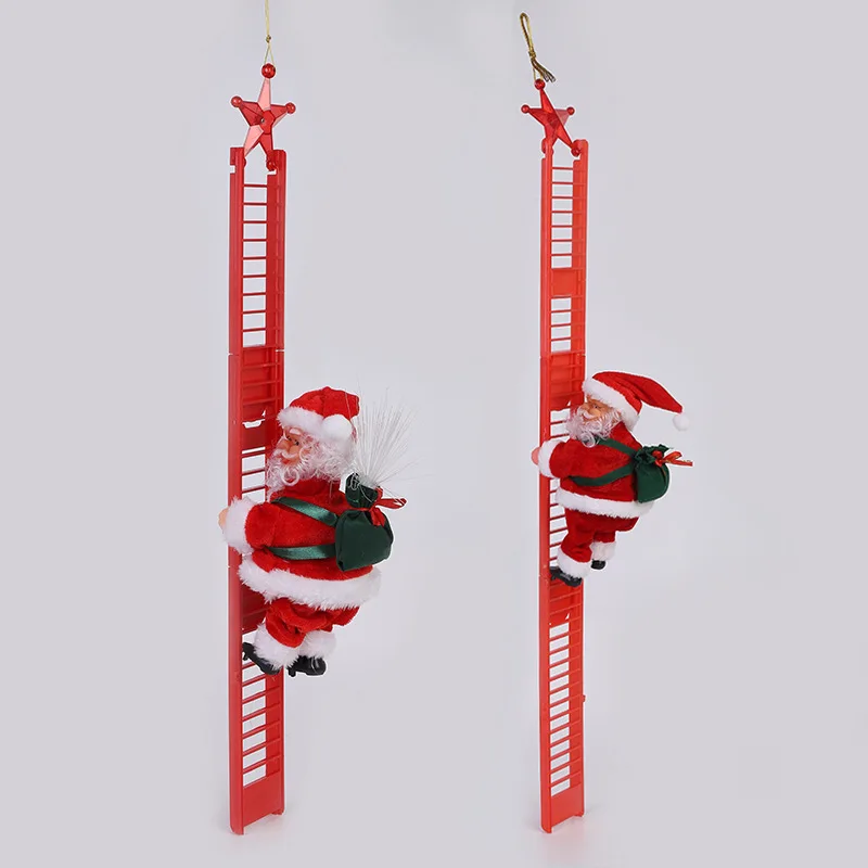 

Красная лестница, скалолазающая веревка, электрический музыкальный Санта-Клаус, рождественские подарки, украшения для кукол