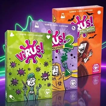 Jeu de cartes familial : Série Virus 1 & 2 & Jeu de société pour adultes Halloween – Divertissement interactif pour groupes de jeunes