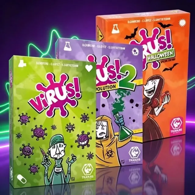 Jeu de cartes familial : Série Virus 1 & 2 & Jeu de société pour adultes Halloween – Divertissement interactif pour groupes de jeunes