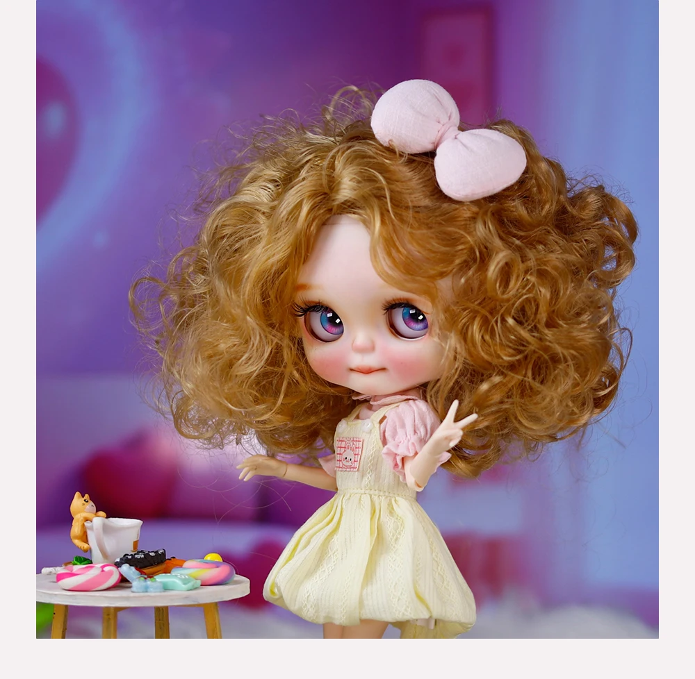 Penelope - Premium Custom Neo Blythe Doll with Blonde Hair, White Skin & Matte Cute Face 19