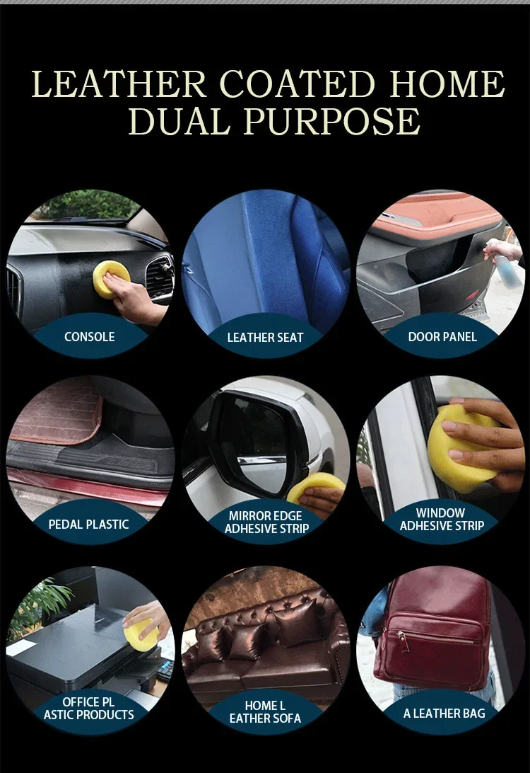 Car Plastic Restorer Crystal Clear Auto Interior Leather & Panel Renewal Wax Coating Agent Back To Black Gloss Car Wax Polish 6