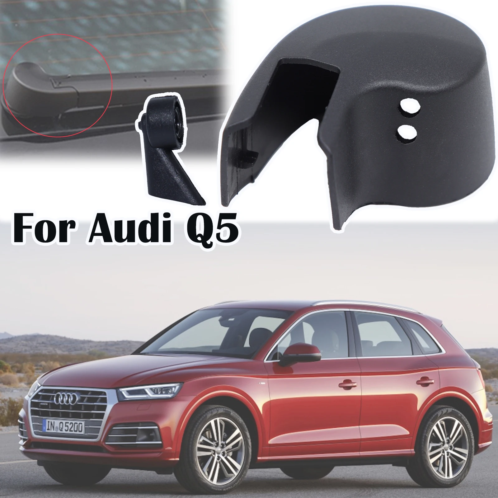 

For Audi Q5 8R 2009 2010 2011 2012 2013 2014 2015 Rear Windshield Windscreen Wiper Arm Rocker Bolt Cover Cap Washer Jet Nozzle