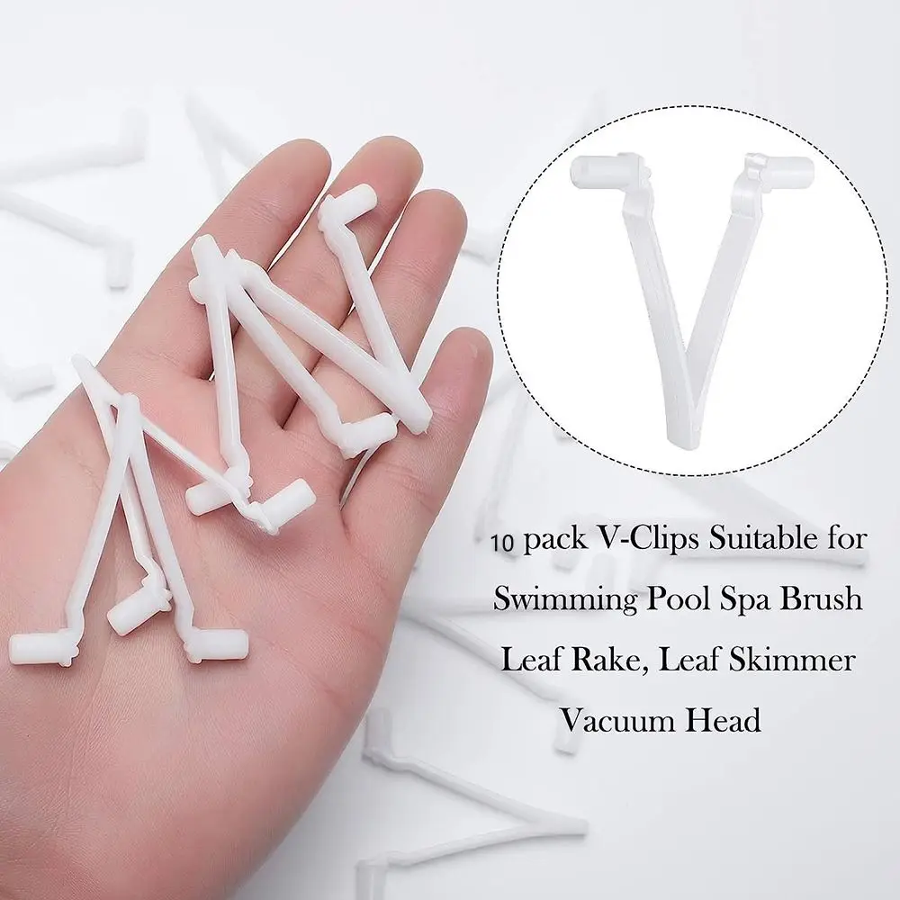 

10pcs Cleaning Tools Pool Brush Clips Skimmer Net Pool V-Clips Replacement Butterfly Clip for Swimming Pool