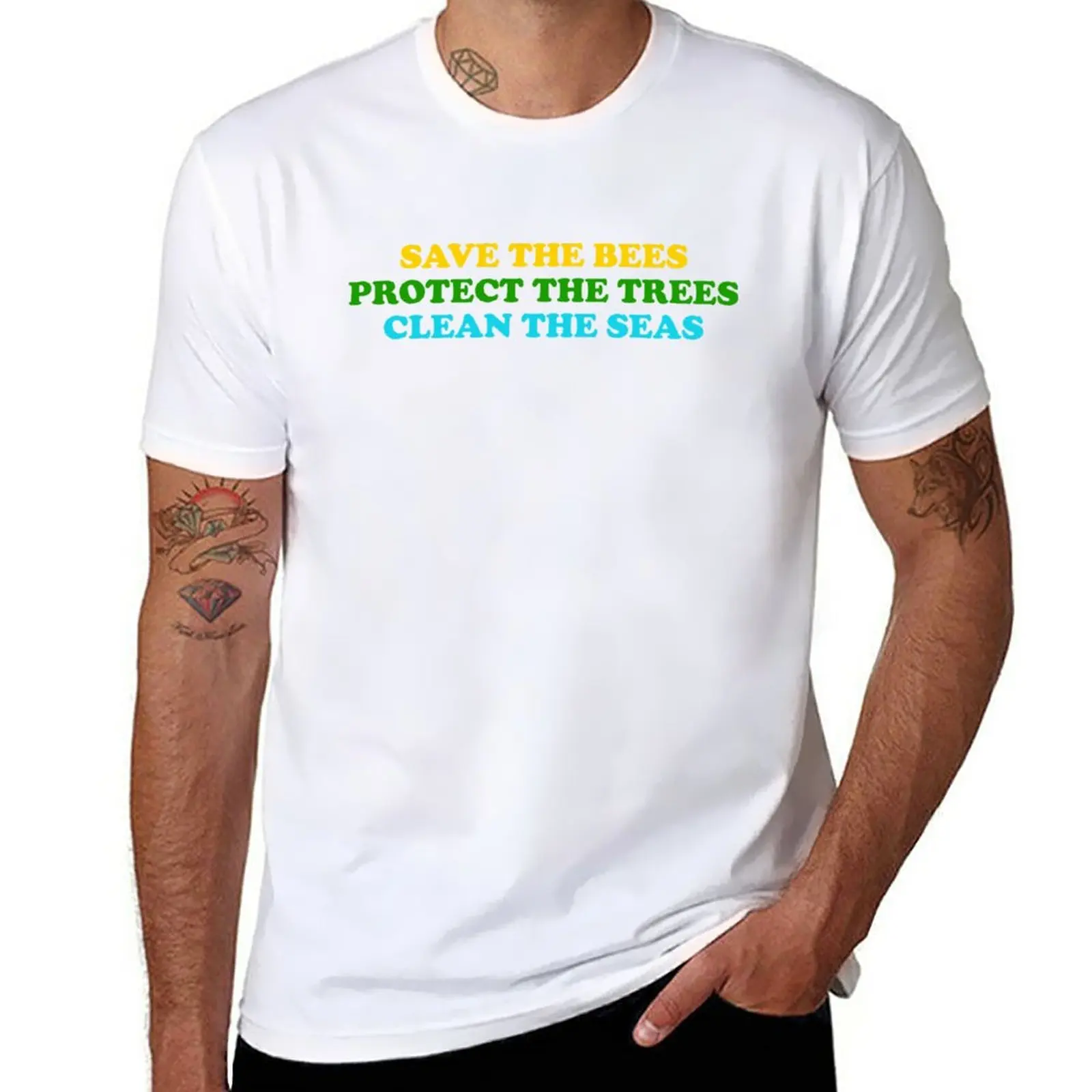 

Мужская футболка с надписью «save the bees protect the trees clean the футболка с океаном graphics»