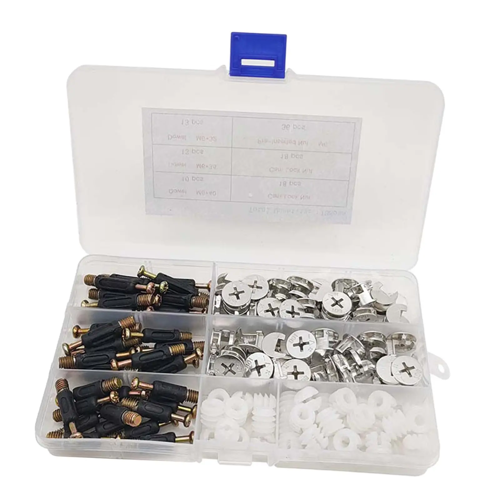 108x Furniture Connection Fittings Kit Furniture Side Connecting cam Fitting cam Screw Hardware Connectors for Splicing Cabinet