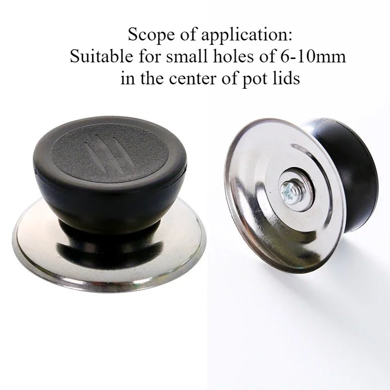 1/3pcs Pot lid cap top bead plastic+stainless steel replaceable universal pot lid handle anti scald kitchen accessories pot lid handle,pot lid knob