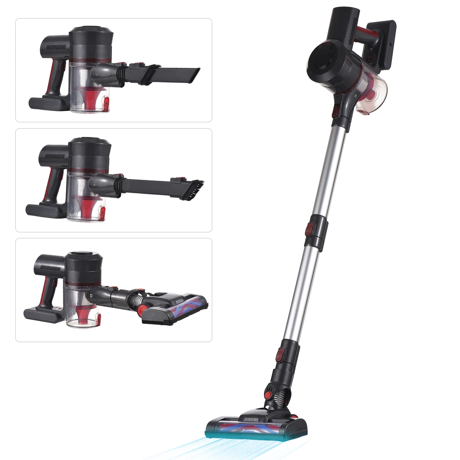 

Cordless Vacuum Cleaner Rechargeable Sweeper 25KPA Car Home Vacuum Cleaners with Detachable Dust Cup Crevice Nozzle Brush Nozzle