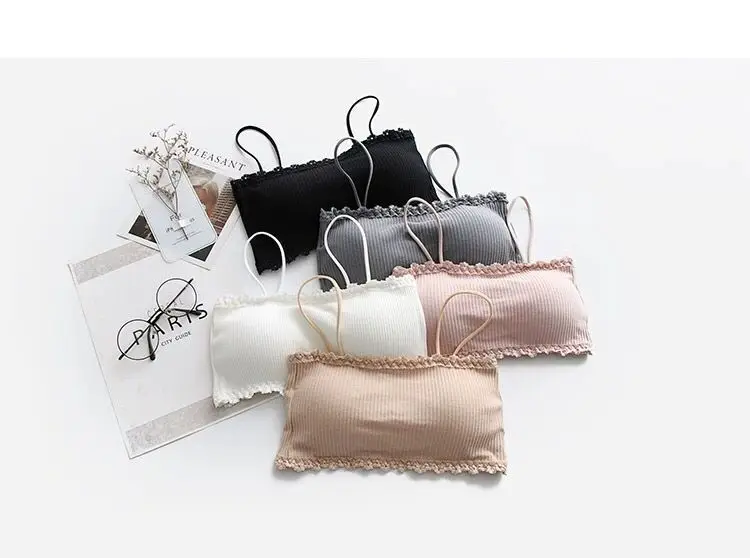 Description Picture 5 of itemWomen's Cotton Bra Female Tube Top Bra Women's Suspender Underwear Beautiful Tank Top Seamless Comfort Bra Sport Bra Lace Tops