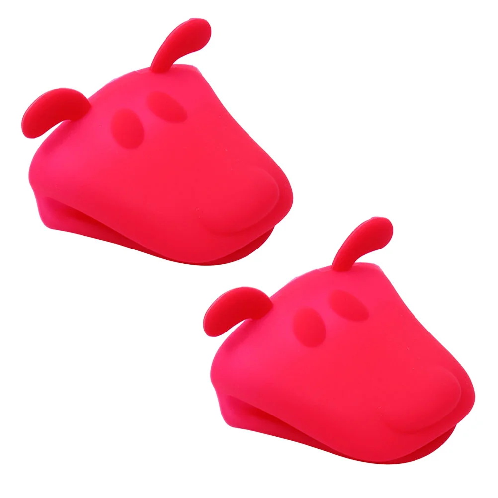 

Lovely Animal Shape Silicone Gloves Heat Resistant Anti-Scald Anti-Skid Kitchen Use Oven Mitts (Red)