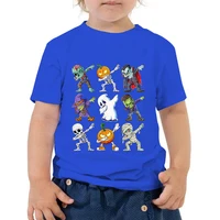 Kids Halloween T Shirt Skeleton Zombie Pumpkin Monster Dabbing T-Shirts Round Neck Funny Summer Halloween Boys Girls New Tshirt 2