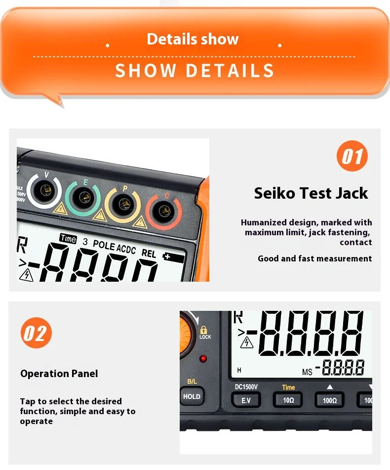 4105A Digital Earth Resistance Tester Insulation Grounding 2000Ω Voltage Meter L