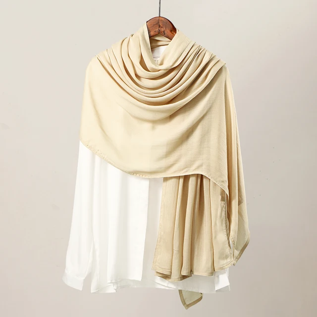 Nouveau grande taille solide rayonne Modal Hijab écharpe femmes musulman foulard enveloppes châle Femme Musulman bandeau islamique Turban 190*85 cm