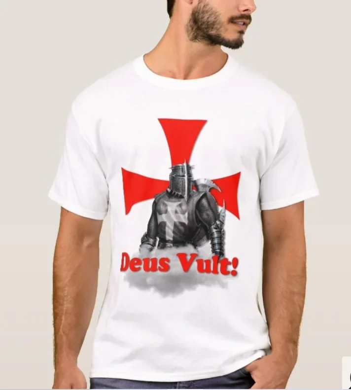 Deus Vult Knights Templar ߼ ڱ Ƽ, 100%  O- , ĳ־  Ƽ,  S-3XL, 