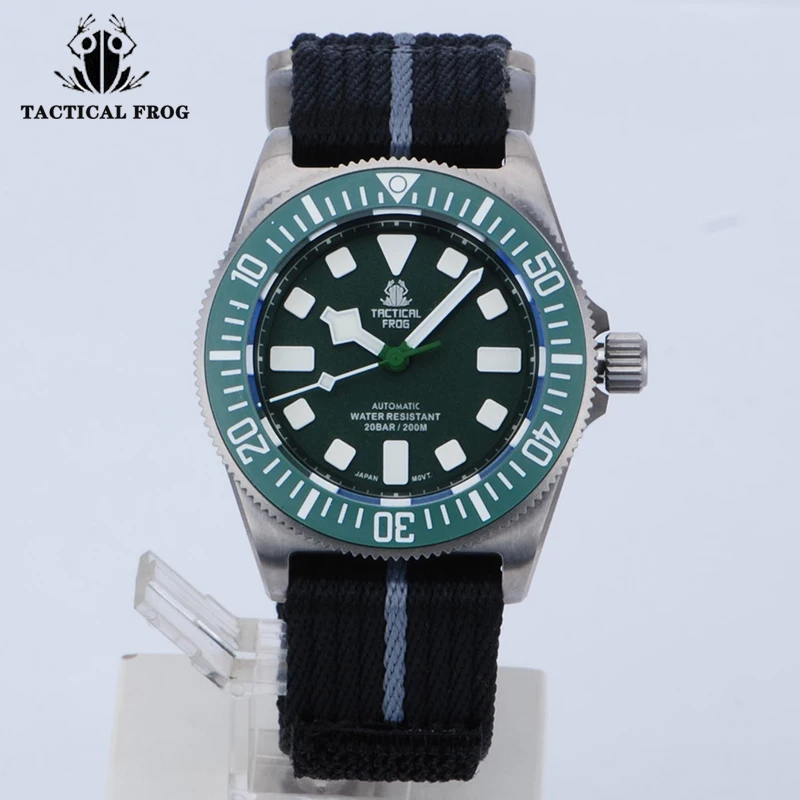 Tactical Frog FXD Titanium NH35 Automatic Mechanical Men Watch 42mm 200M Dive Ne