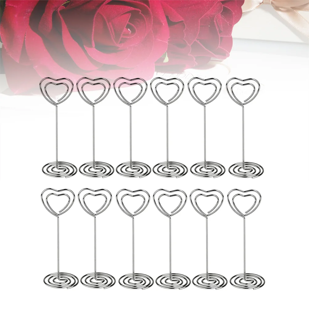 

12 Pcs Clip Memo Stand Business Card Holders Note Wedding Table Numbers Menu Shelf