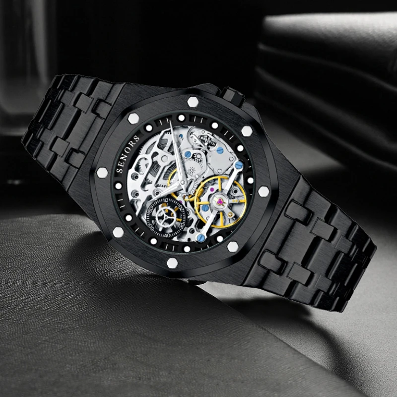 Skeleton Tourbillon Men Watches Luxury Famous Top Brand Men's Fashion Watch Military Automatic Mechanical Wristwatch Relogio