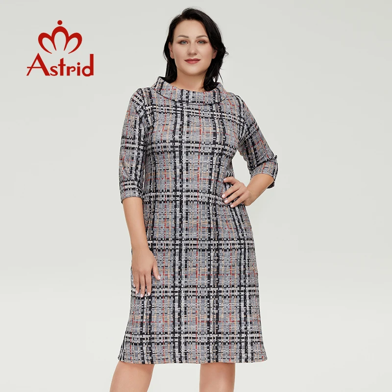 Astrid Women's Dresses 2022 For Women Clothing Plaid Classic Loose Daily Office Vintage Dresses Elegant Female Clothes Pocket