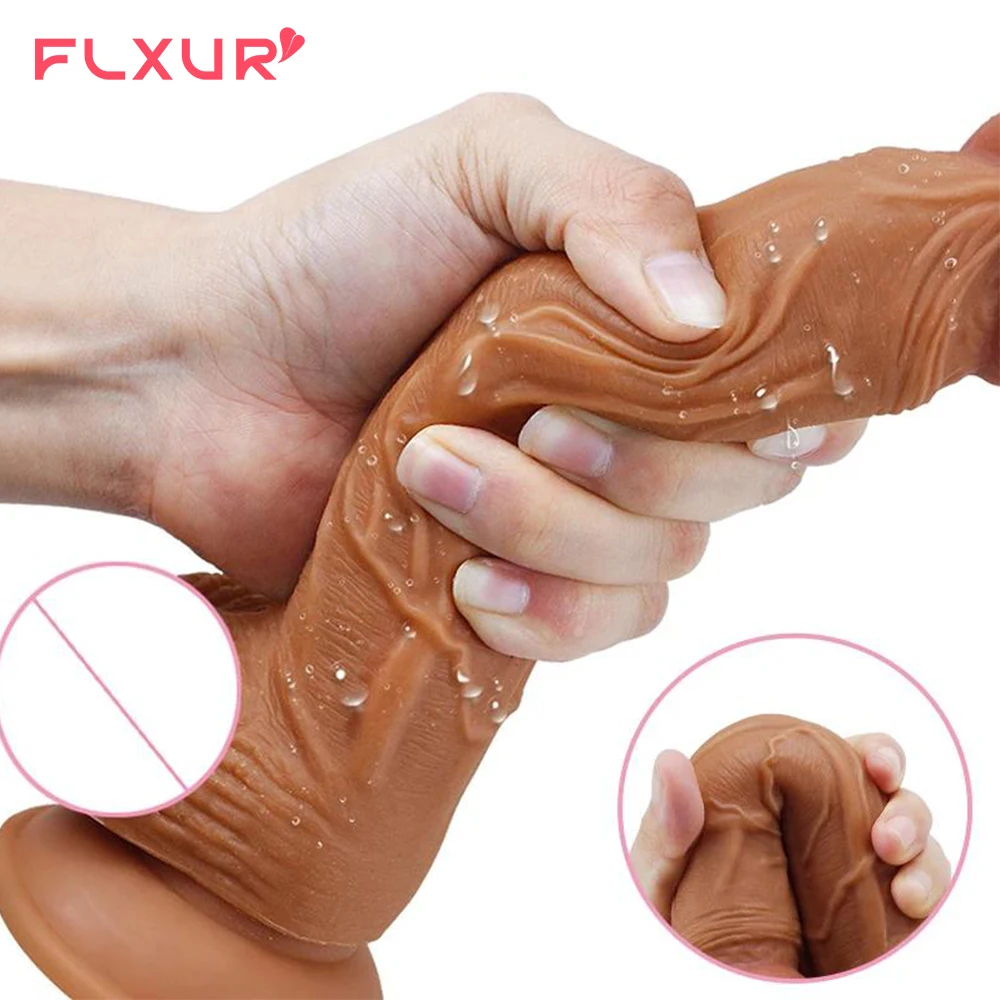 Sex Toys FLXUR Penis Realistic Dildo For Women Soft Flexible Suction Cup Female Masturbator