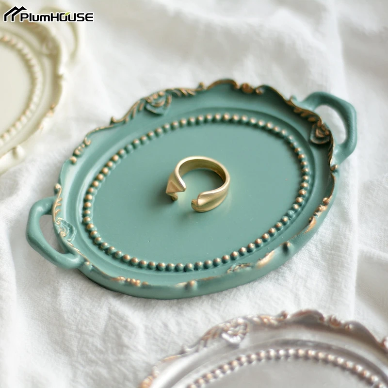 1Pcs Jewelry Plate Nordic Necklace Earrings Storage Tray Photo Props Jewelry Display Tray Room Aesthetic Decoration Accessories 2