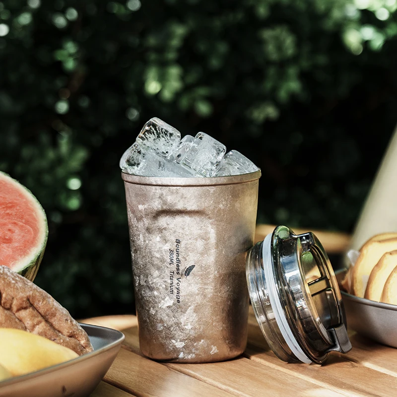 Boundless Voyage Titan Isolierte Flasche Doppelwandige Kaffeetasse Ultraleichter Campingbecher Wiederverwendbares auslaufsicheres Trinkgeschirr Ti3235D – Detail 7