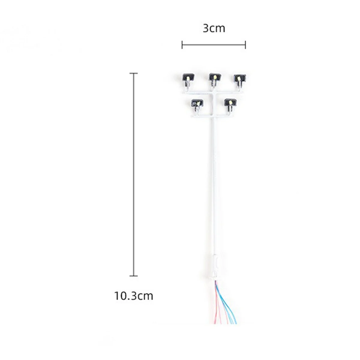 BAAU 10PCS HO Scale Model Lighting Tower 3V Train Light Railway LED Plaza Lamps Building Scenery Layout Model Accessories