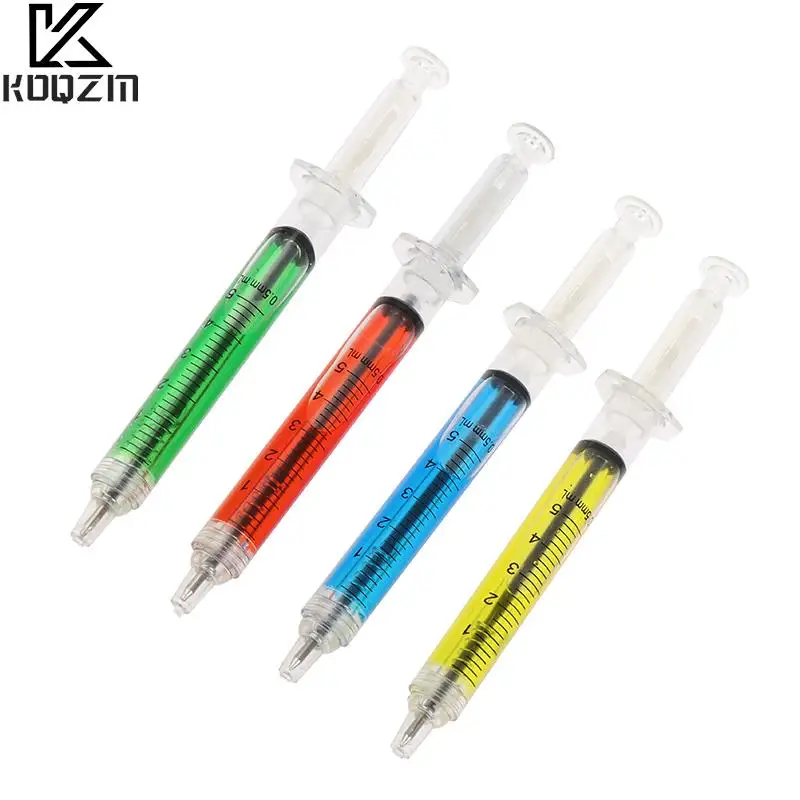 Ballpoint Pen 1pcs Injection Type Doctor Nurse Gift Liquid Pen Color Red Blue Transmission Syringe Pens