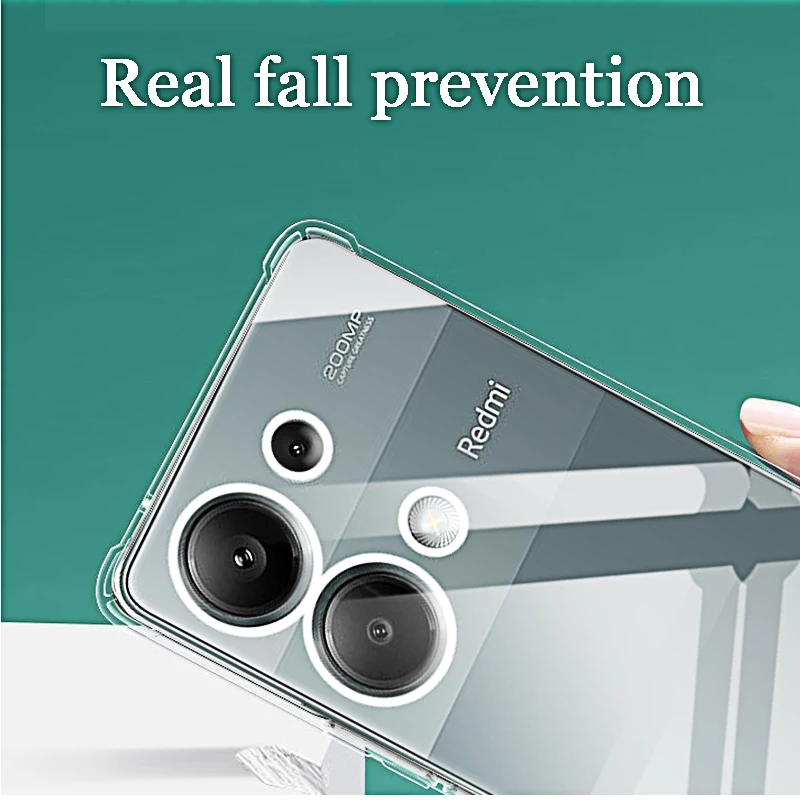 Stoßfeste, klare Silikon-Schutzhülle mit weicher Rückseite für Xiaomi Poco M6 Pro 4G X7 X6 X5 F5 Pro M5s C65 Pocco Pocophone Handyhüllen – Detail 4