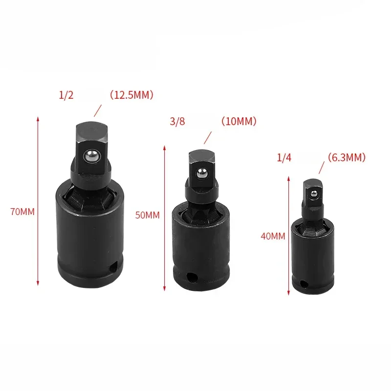 360 Degree Swivel Knuckle Joint Air Impact Wobble Socket Adapter Hand Tool 1/2 3/8 1/4 Gimbal Ball Impact Wrench Adapter 6