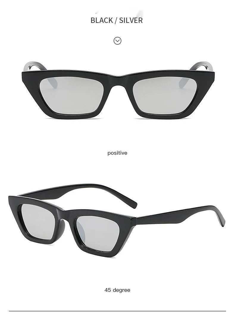 Retro Cat Eye Sunglasses For Women Small Frame Trendy Street Style_voghion.com