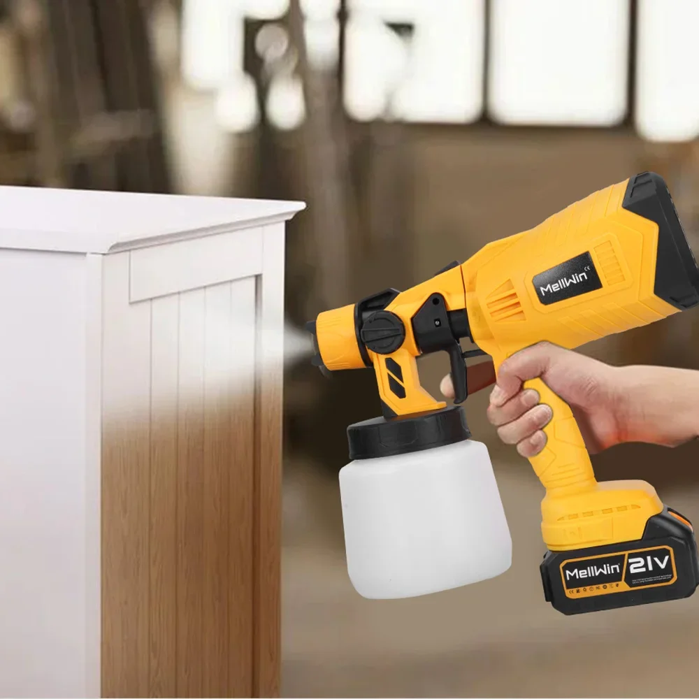 MELLWIN 1000ML Elektrische Spritzpistole Akku-Farbspritzgerät HVLP Auto Möbel Stahl Haushaltsspritzgerät Für Makita 18V Batterie Pin – Detail 11