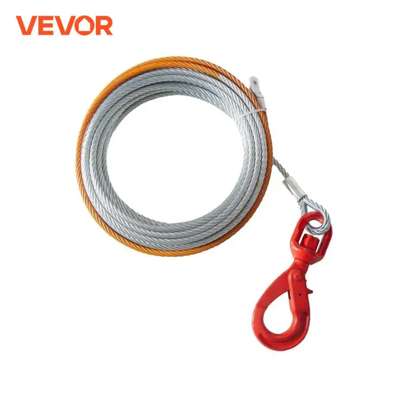 VEVOR 50/75/100Feet Galvanized Steel Winch Cable 3/8 Inch Breaking Strength Wire Winch Rope For SUV Large Off-Road Vehicle