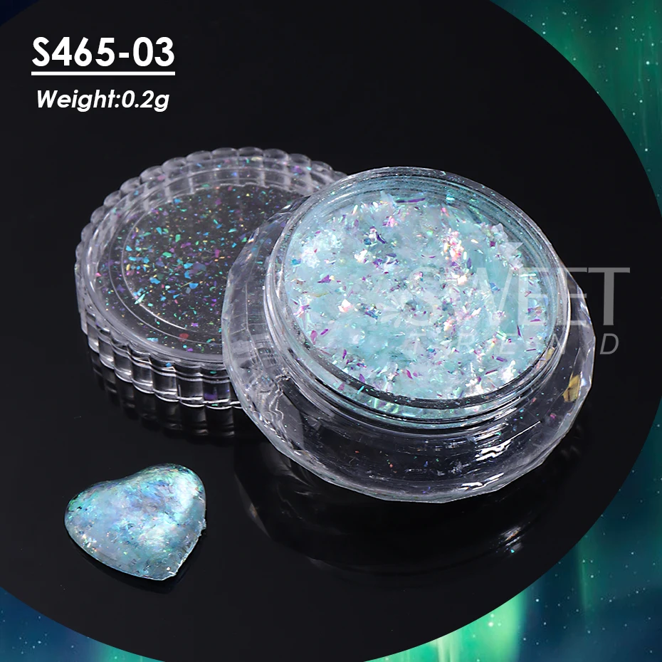 Iridescent Opal Nail Art Glitter Flakes