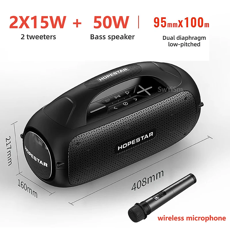Enceinte Bluetooth TWS HOPESTAR 10W Stereo Bass LED haut-parleur