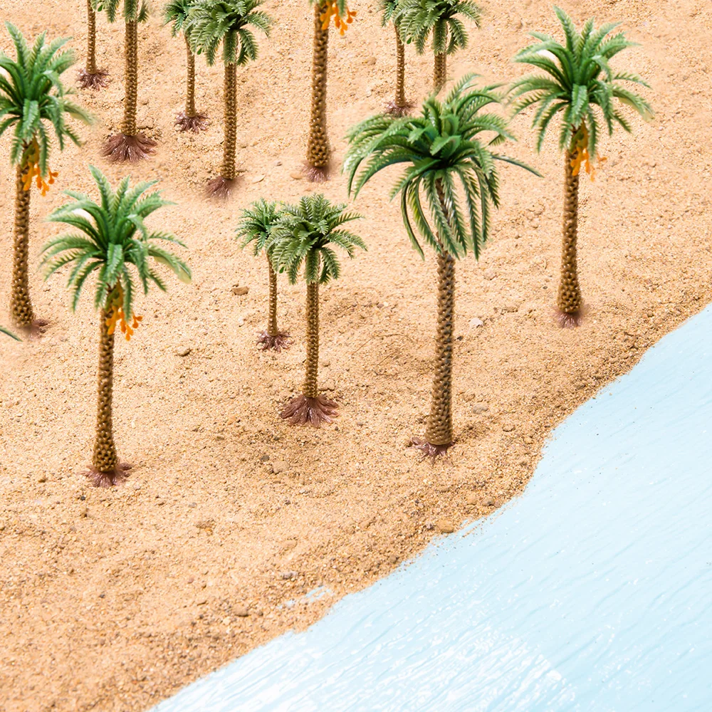 Height 6-15cm Coconut Palm Tree Model DIY Park Rainforest Train Railroad Decoration Building Landscape Miniature Tree 5Pcs 5