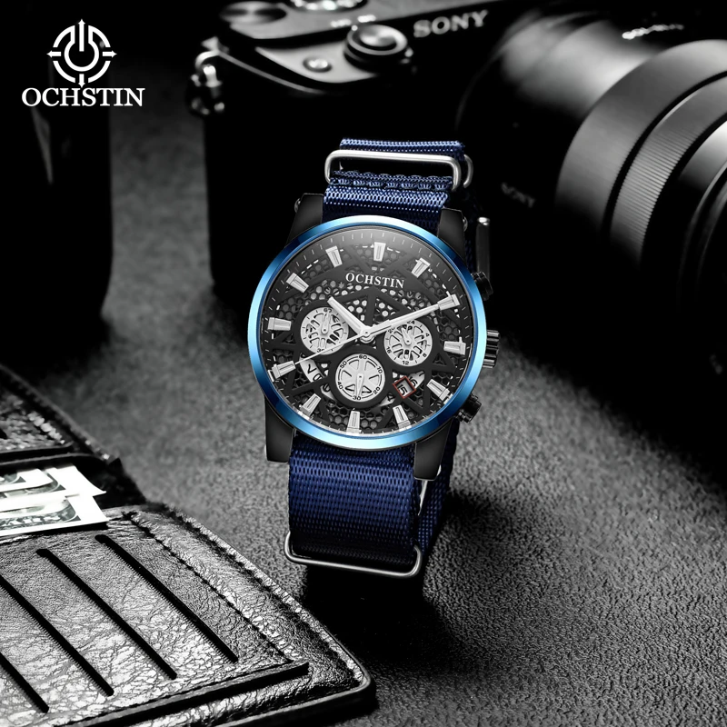 New OCHSTIN 2024 Atmospheric fashion models multi-function quartz movement waterproof wristwatch men's quartz watch