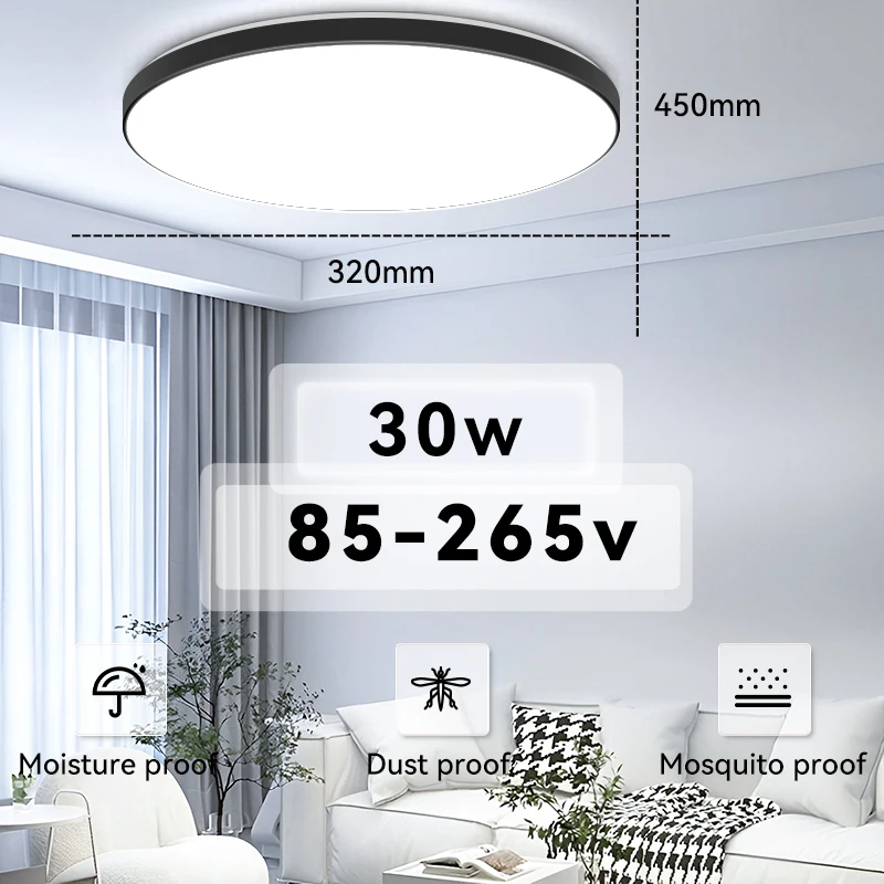 Enhanced LED Ceiling Lamp - Waterproof and Durable, Ideal for Dining, Living Room, and Bedroom Decor, 220V
