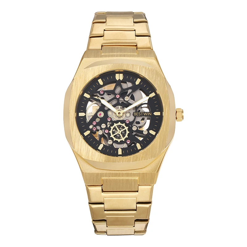 The New fashion Men Stainless Steel Circular The Gold Watch Luxury Quartz  The Clock Business and Leisure Students
