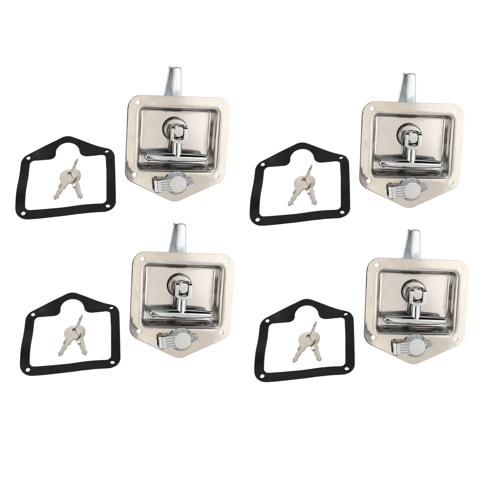 트럭 트레일러 도구 상자 전기 캐비닛용 4X 스테인레스 스틸 접이식 T자형 핸들 잠금 도구 상자 키 키트