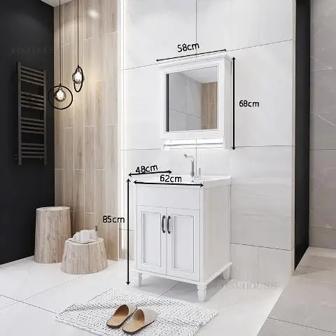 European Floor Bathroom Cabinets Bathroom Washbasin Cabinet Combination Bathroom  Furniture Creative Storage Cabinet With Mirror - Bathroom Cabinets -  AliExpress