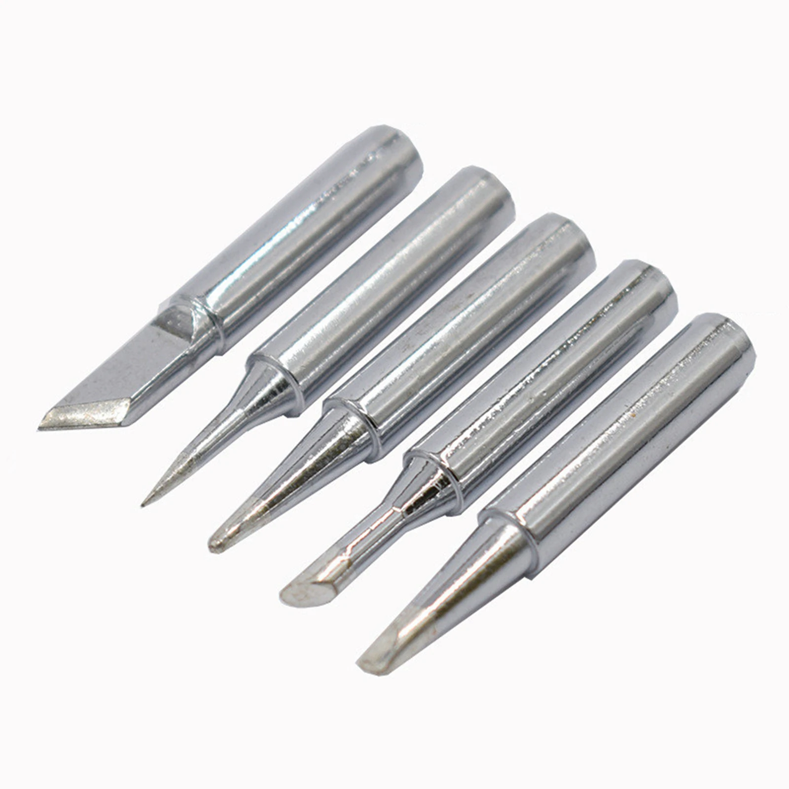 5pcs/set 900M-T Soldering Iron Tips, Compatible with Hakko 936,937,907, Radio Shack 64-053, Atten, Quick, Aoyue, Yihua, Vastar