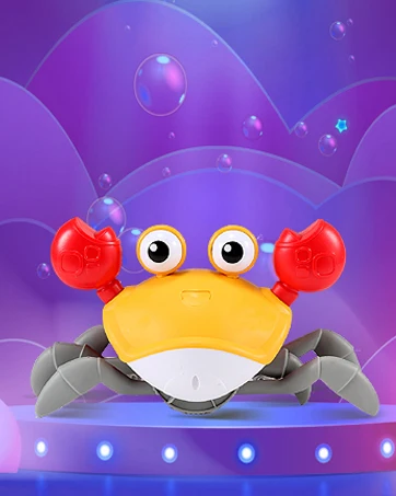 orange crawling crab baby toy