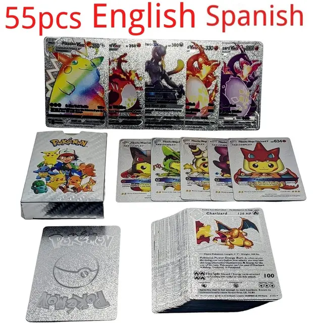 2022 27-54 Cartas Pokemon Cards Gold Card V Vmax Spanish Pokemon Card Golden Kids Game Collection Cards Christmas Gift 2