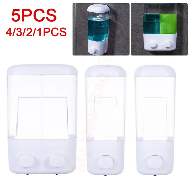 ขวดน้ำยาเครื่องจ่ายสบู่เหลวแบบติดผนังขนาด500/1000มล. หัวเดี่ยว/หัวโฟมล้างมืออุปกรณ์อาบน้ำแชมพูในห้องน้ำ 1