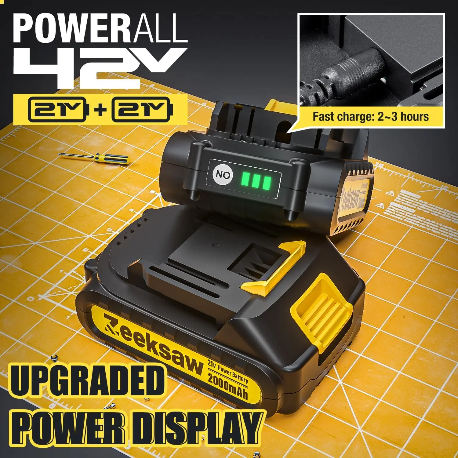 Tool-Free Chain Adjustment, 21V MAX* Rechargeable Cordless Chainsaw with Battery and 5