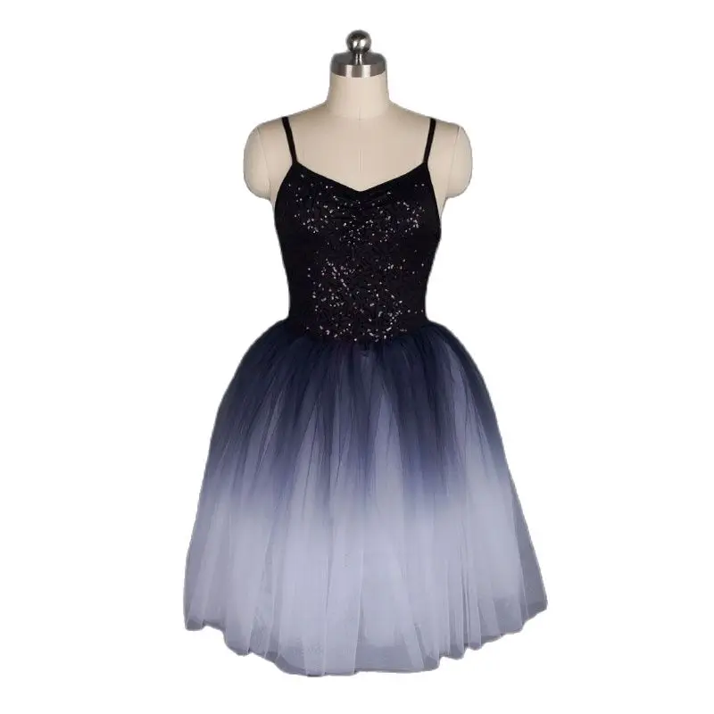

18583 Dance Favourite New Sequin Black Performance Stage Ballet Tutu Women & Girl Dance Tutu ballet costume