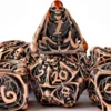 DND Metal Set Dice 7 Role Playing Dice Skull Feature, Hollow Metal D&D Dice Dungeon and Dragon 5