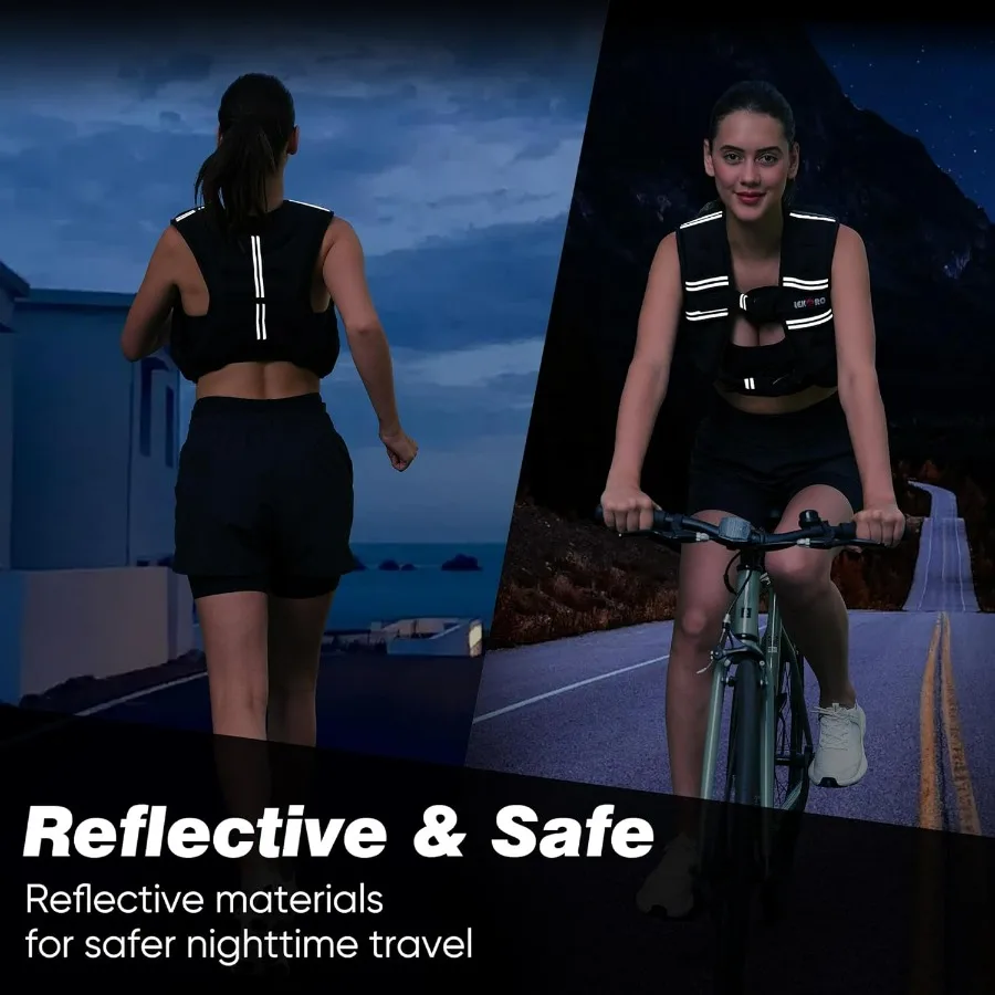 Weighted Vest,16lbs Weights Vest for Women Men with Reflective Stripe for Workout, Strength Training, Running, Walking