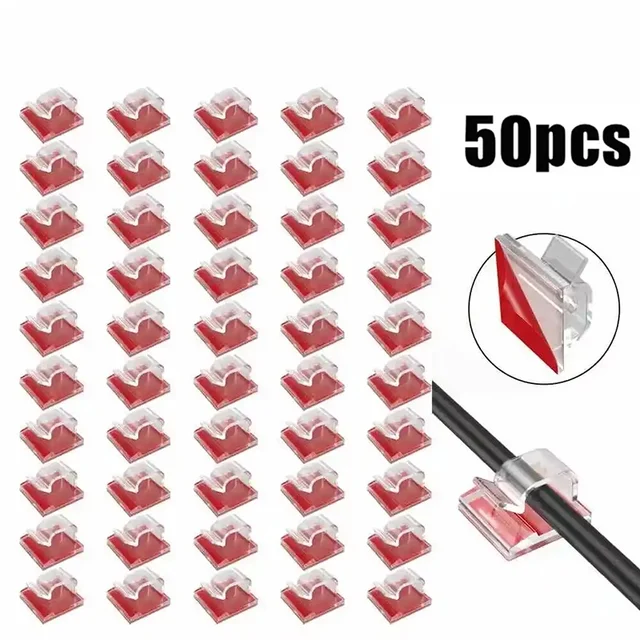 Cable Organizer Clips Wire Winder Holder Cord Protector USB Cable Management Adhesive Hooks Desk Clamp For Earphones Mouse Wire