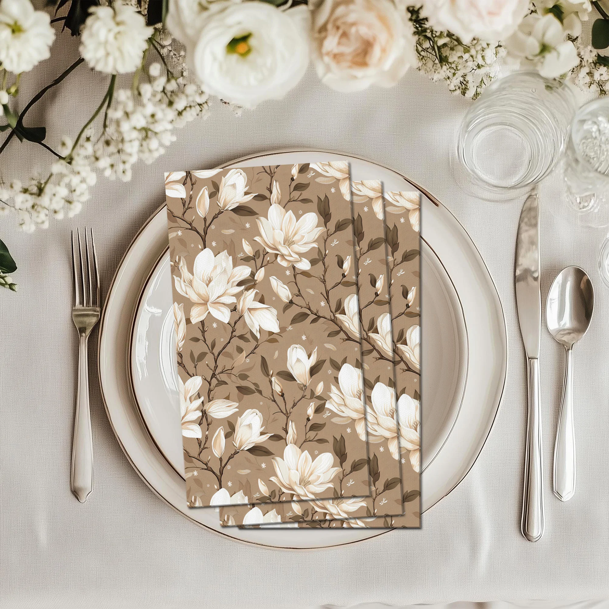 20/40 Stück Frühlingsblumen-Servietten, Einweg-Tischservietten, Papier-Tücher für Hochzeit, Geburtstag, Dekoration, Partyzubehör – Detail 28