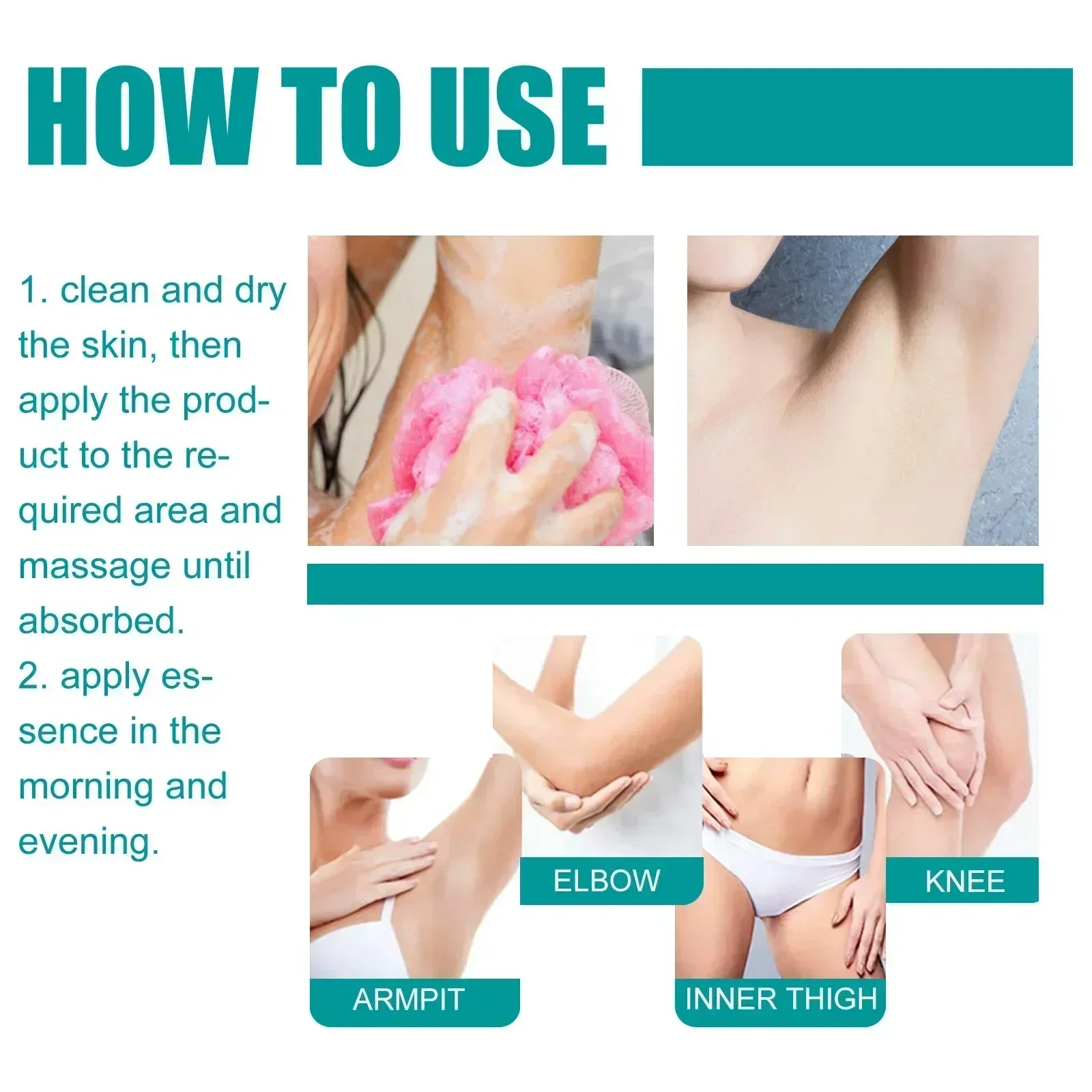 Skin Whitening Serum Private Parts Underarm Bleaching Serum Whiten Butt Knee Brighten Inner Thigh Arm Body Remove Dark Melanin 3